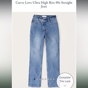 Abercrombie & Fitch Curve Love Ultra High Rise 90s Straight Jean